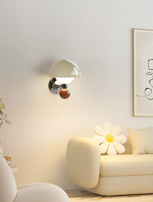 Applique de chevet de chambre à coucher de style champignon crème