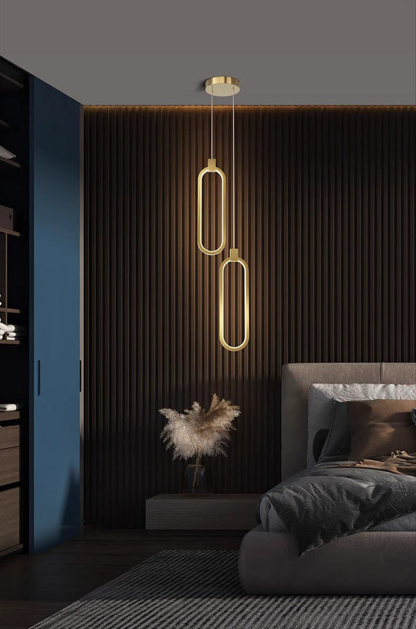 All copper bedroom bedside chandelie