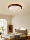Plafonnier de chambre rond de couleur noyer rétro