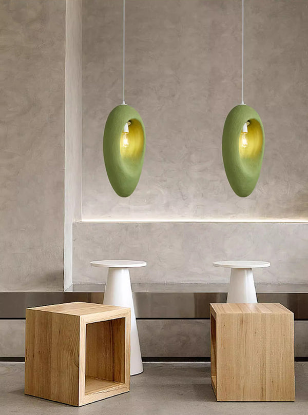 Wabi-sabi style green bedside small chandelier