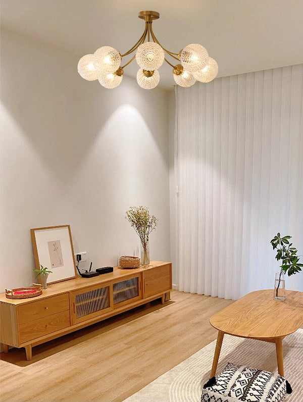 American all-copper glass bedroom chandelier
