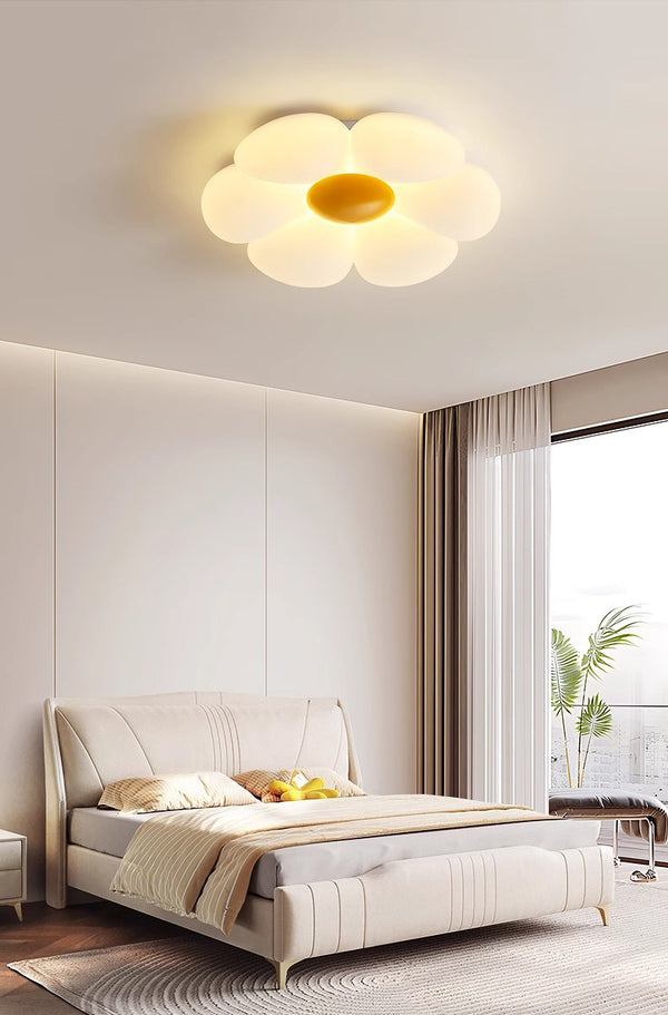 Cream style flower led bedroom ceiling lamp