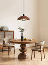 Vintage walnut wood grain dining room chandelier