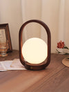 Vintage solid wood portable table lamp