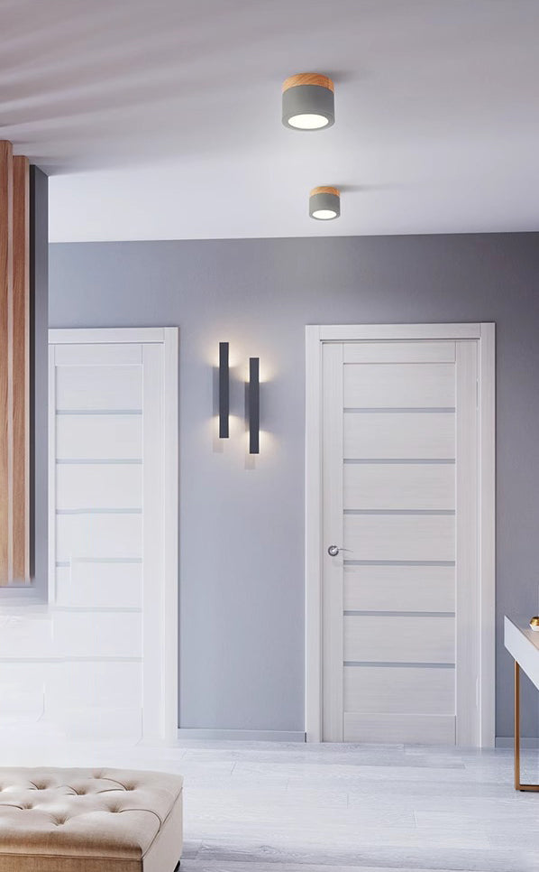 Plafonnier d'allée à LED en bois massif nordique