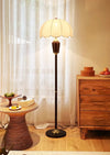 Retro solid wood living room bedroom floor lamp