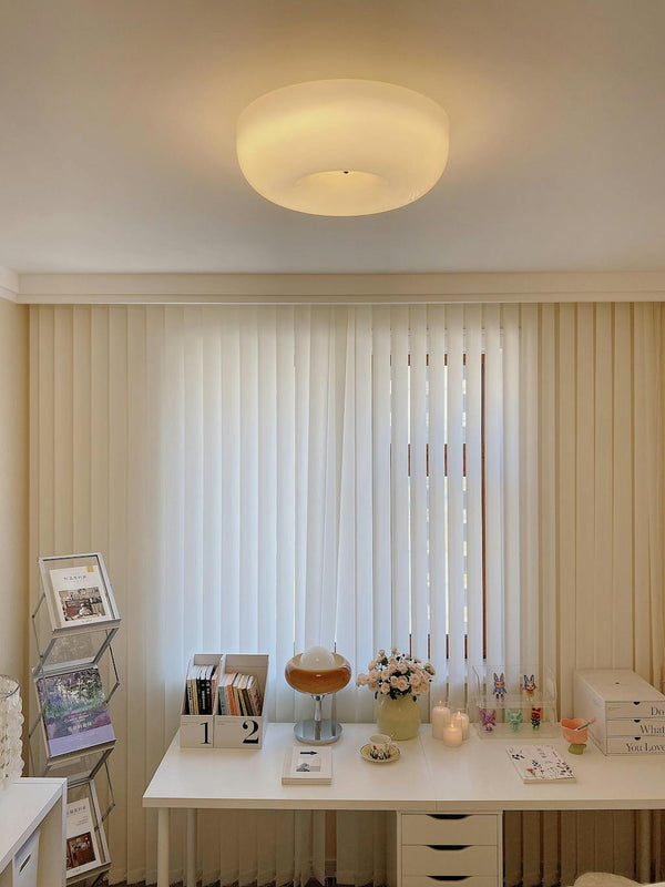 French style cream wind glass ceiling light