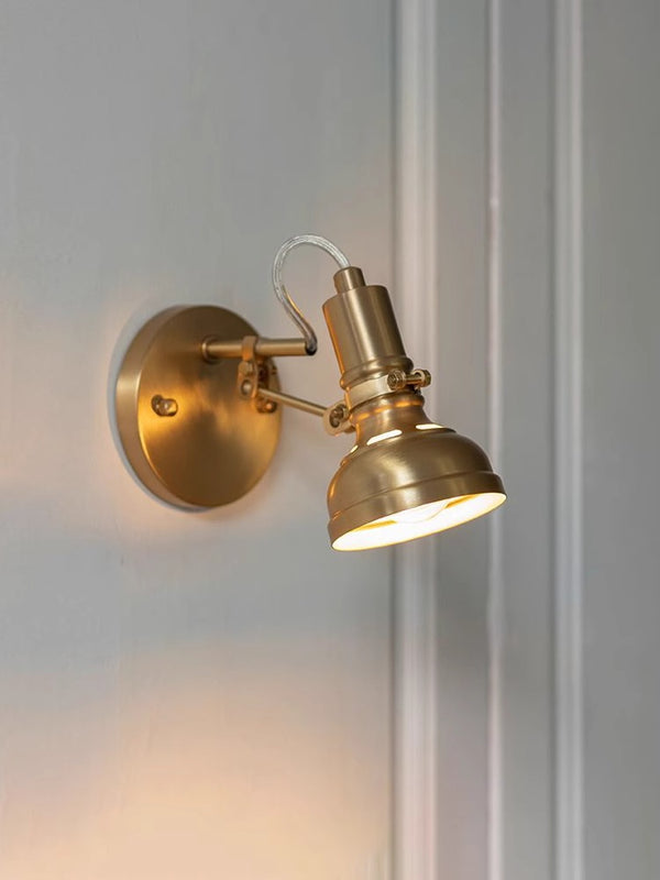 Nordic brass bedroom study background wall lamp