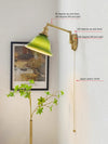 Nordic retro Japanese style long arm telescopic with switch bedroom bedside reading wall lamp