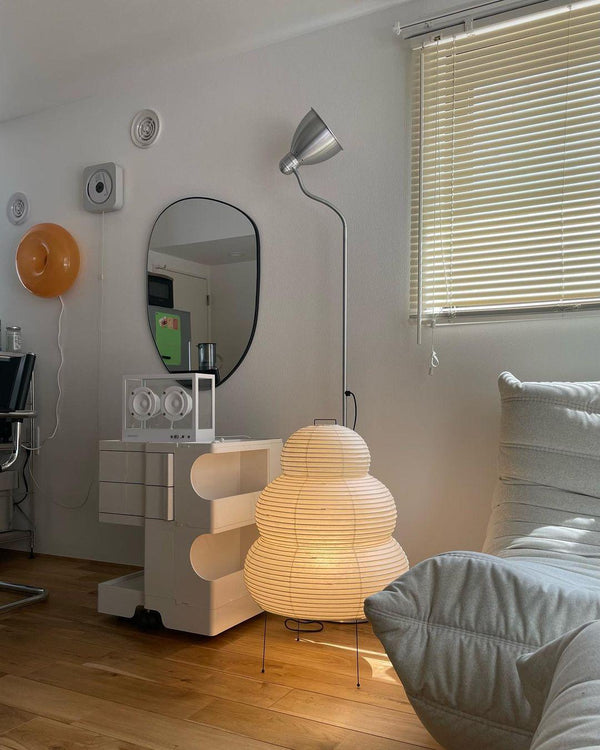 Japanese style wabi-sabi style rice paper floor lamp