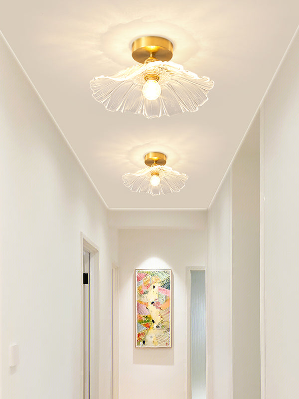 Retro lotus leaf ceiling lamp