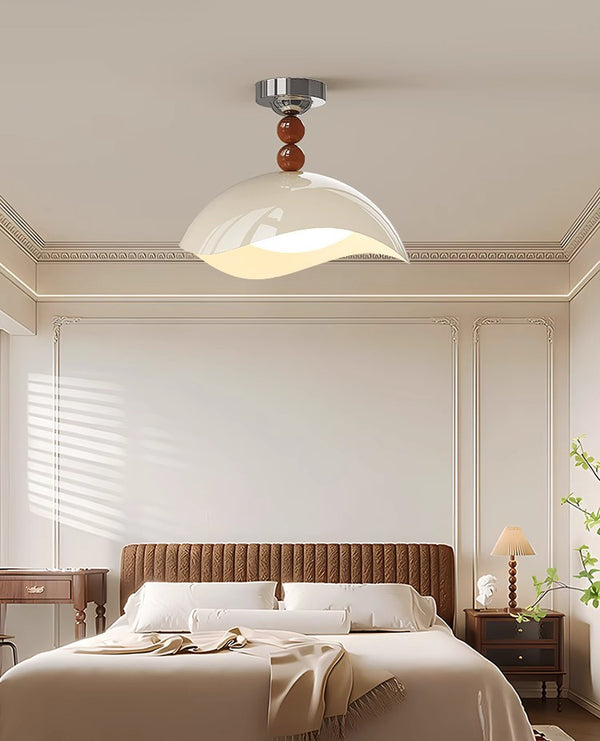 Medieval style eggshell bedroom ceiling lamp