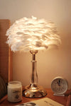 Lampe de chevet de chambre à coucher en plumes