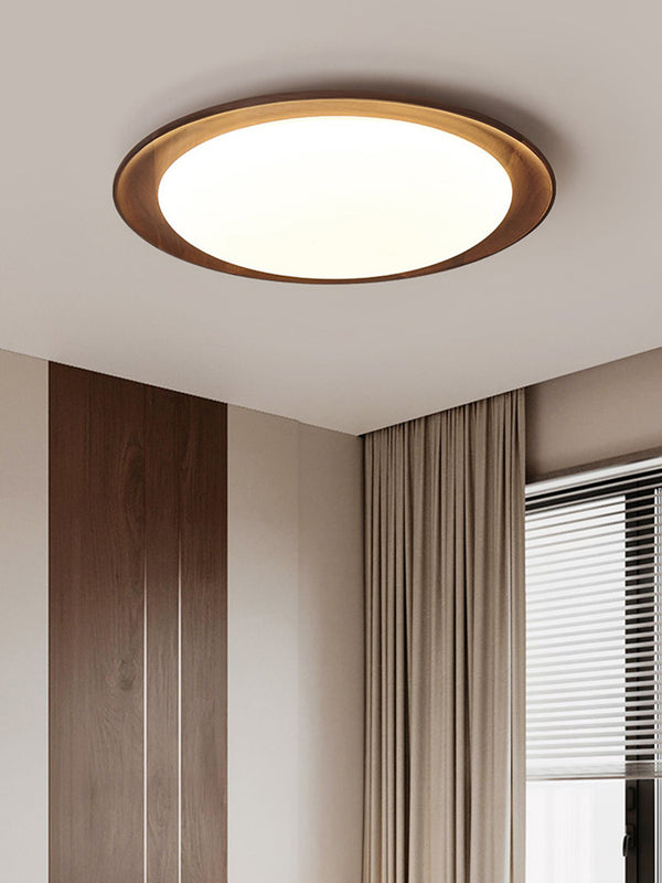 Ultradünne Deckenlampe aus Walnussholz für das Schlafzimmer