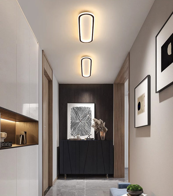 Elliptical strip LED corridor ceiling light