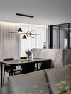Lustre de restaurant à longue bande géométrique créative minimaliste