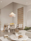 French cream style fabric restaurant chandelier