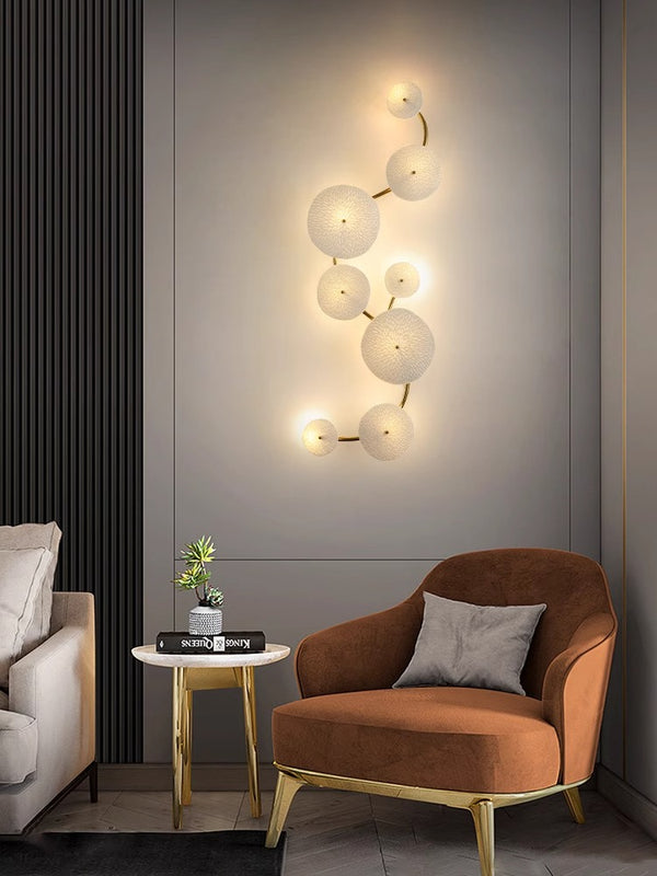 Creative ceramic lotus leaf wall lamp