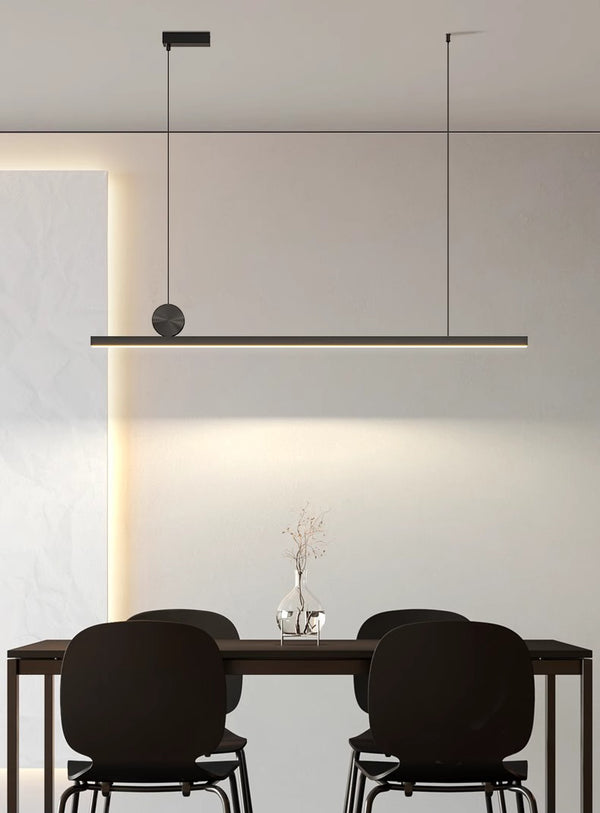 Nordic simple LED long strip restaurant chandelier