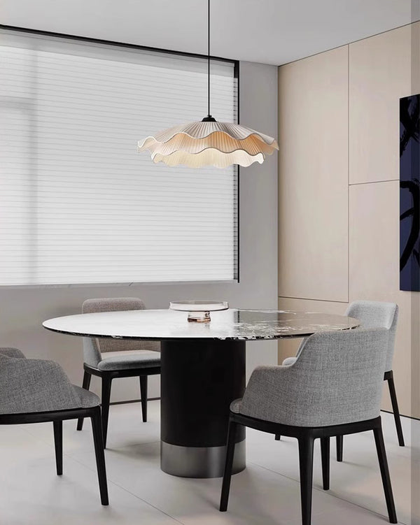 French fabric restaurant chandelier
