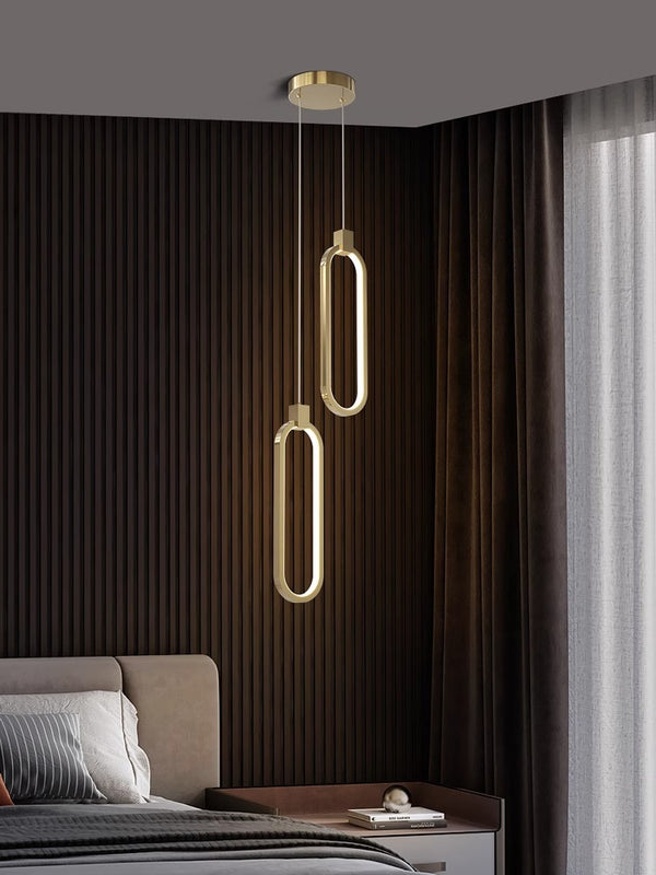 All copper bedroom bedside chandelie