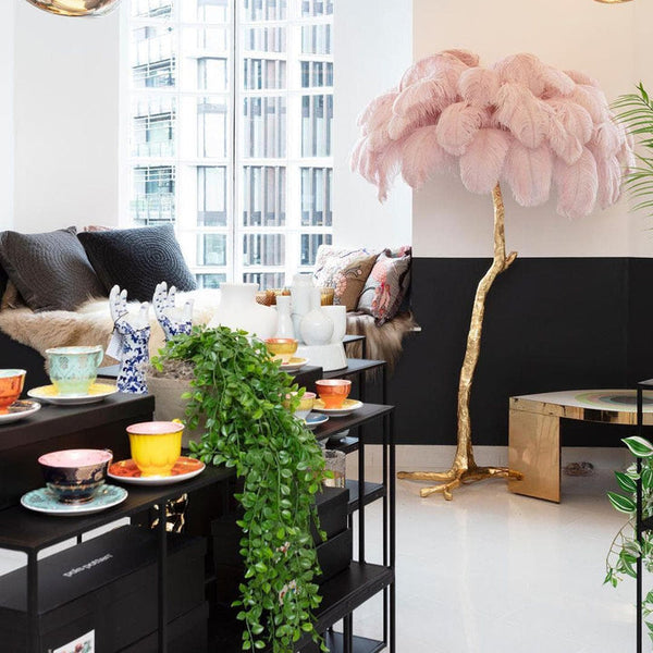 Ostrich Feather Floor Lamp