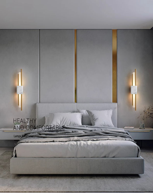 Marble bedroom bedside wall lamp
