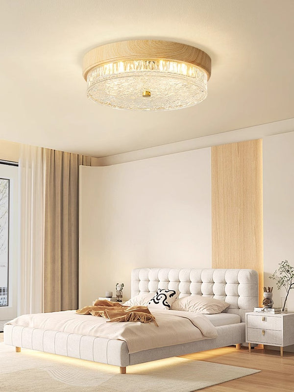 American retro round glass bedroom ceiling lamp