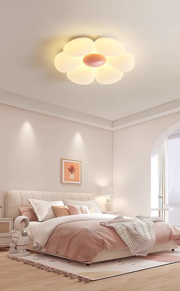 Cream style flower led bedroom ceiling lamp