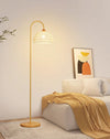 Vintage Cream Rattan weaving Floor Lamp