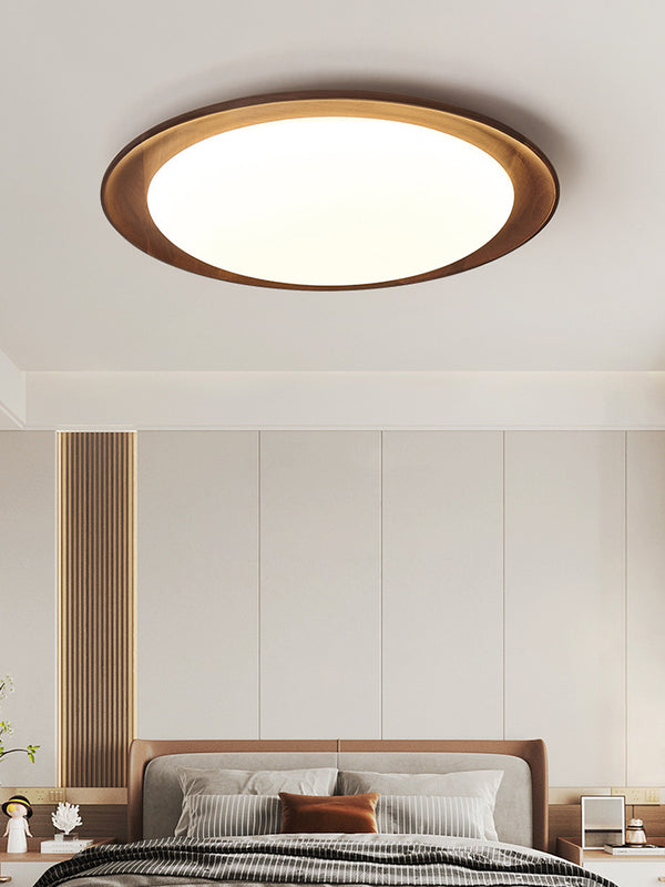Ultradünne Deckenlampe aus Walnussholz für das Schlafzimmer