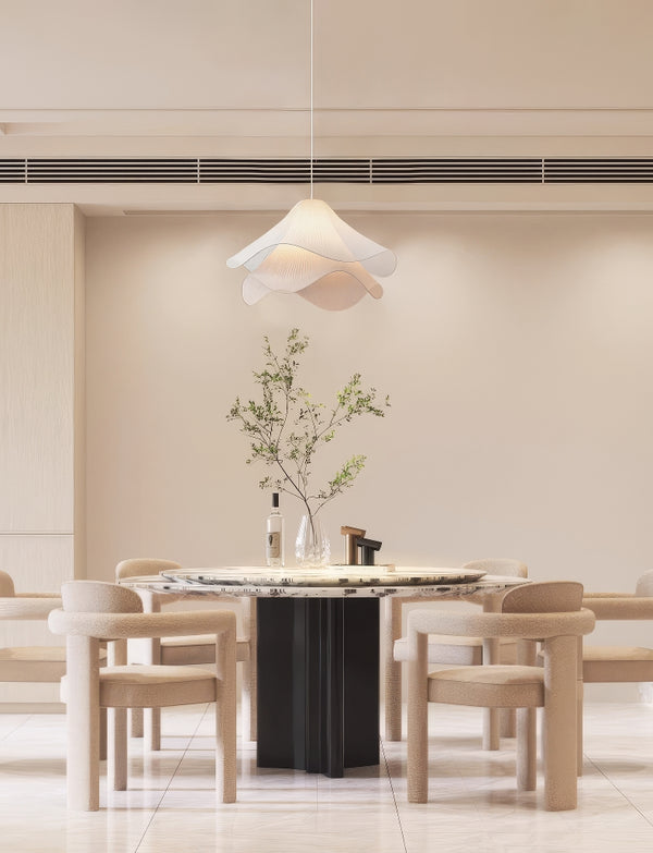 French cream style fabric restaurant chandelier
