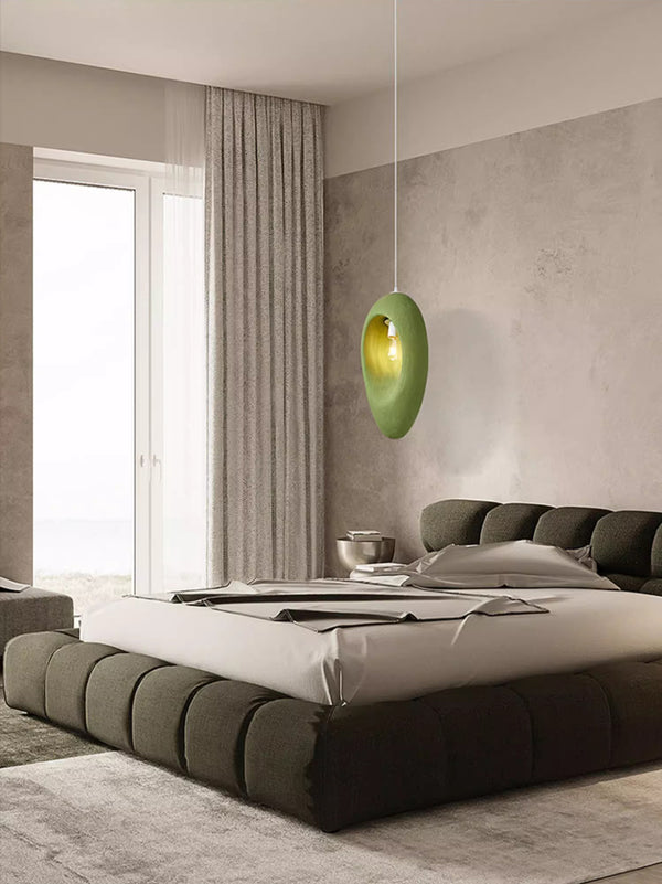 Wabi-sabi style green bedside small chandelier