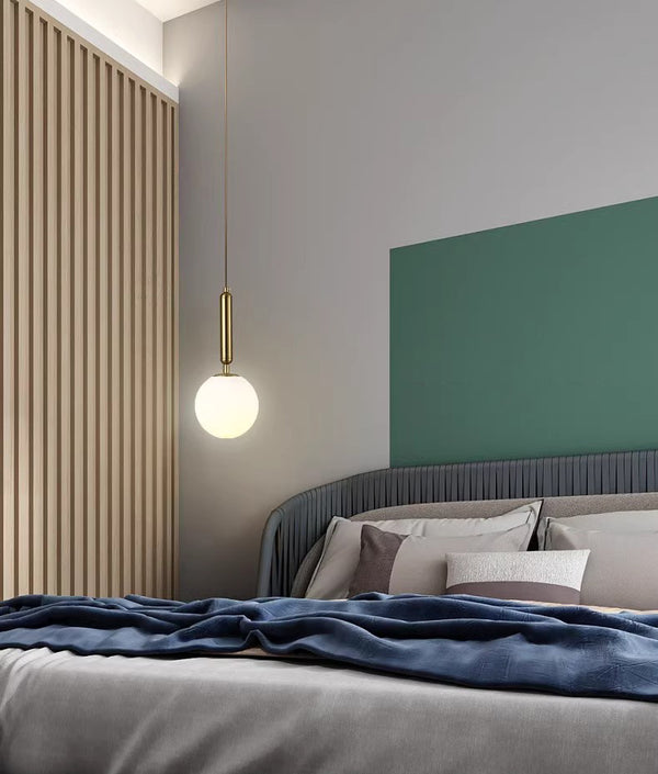 Lustre de chevet de chambre à coucher en forme de sphère nordique