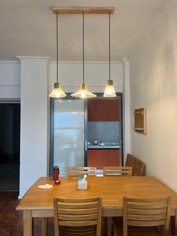 Kronleuchter aus Holzwindglas im japanischen Stil