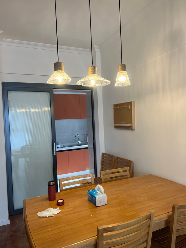 Kronleuchter aus Holzwindglas im japanischen Stil