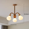 Japanese style solid wood glass bedroom chandelier