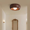 Round creative wood grain corridor ceiling lamp