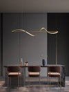 Lustre de restaurant créatif à longue bande, entièrement en cuivre