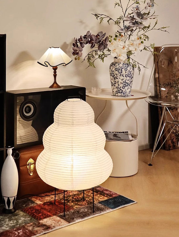 Japanese style wabi-sabi style rice paper floor lamp
