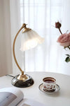 French retro flower glass table lamp