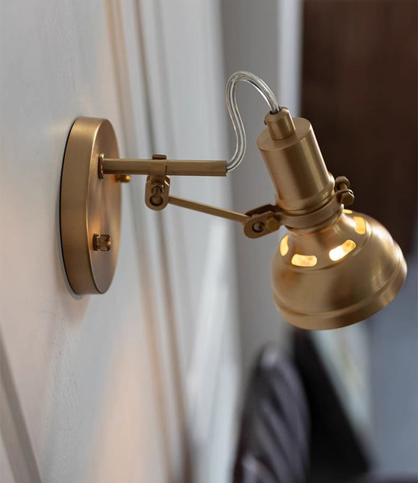 Nordic brass bedroom study background wall lamp