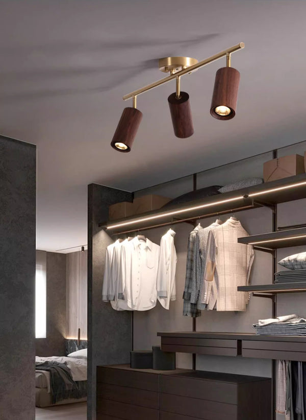 Solid wood LED corridor ceiling light