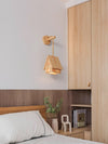 Nordic Japanese style solid wood bedroom bedside cabin wall lamp