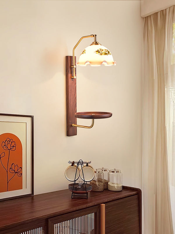 Vintage wabi-sabi cream style bedroom living room storage atmosphere wall lamp