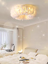 Cream style feather bedroom ceiling lamp