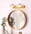 Applique murale LED en bois massif et travertin jaune pour miroir