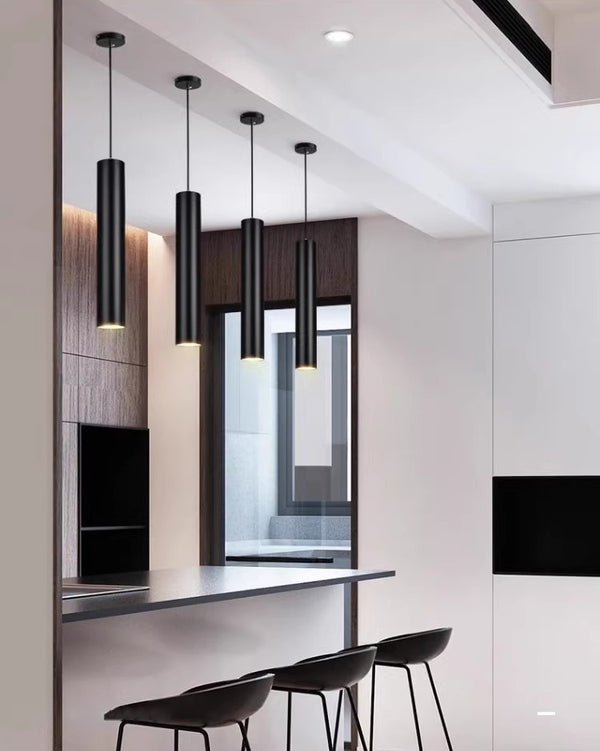 LED long tube cylindrical chandelier