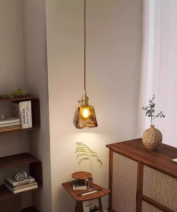 American retro bedroom bedside restaurant bar creative all-copper small chandelier