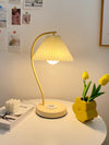Cream Pleated Bedroom Table Lamp